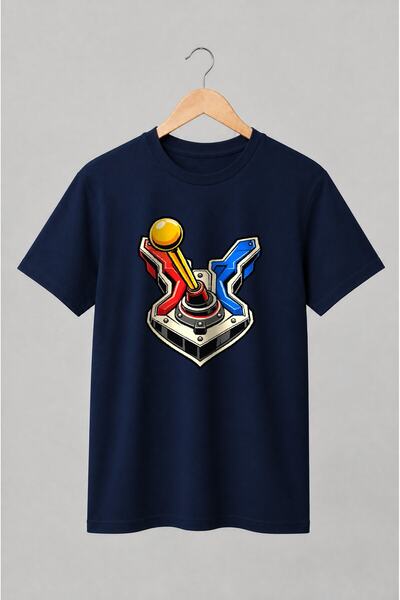 Generic Brand Tricou unisex cu Joystick arcade retro cu grafică vectorială