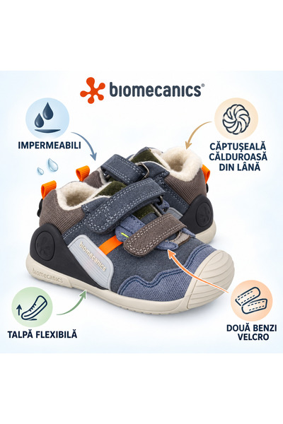 BIOMECANICS Δερμάτινα αθλητικά παπούτσια με ζεστή επένδυση, αδιάβροχα και ζεστά