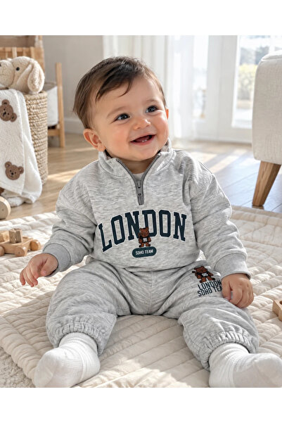 hümabebe London Collar Zippered Winter 2-Piece Baby Set