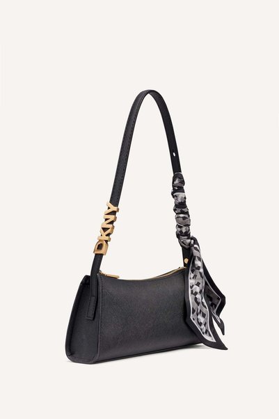 Dkny AVRIL TOP ZIP SHOULDER BAG-BGD - BLK/GOLD-N/S