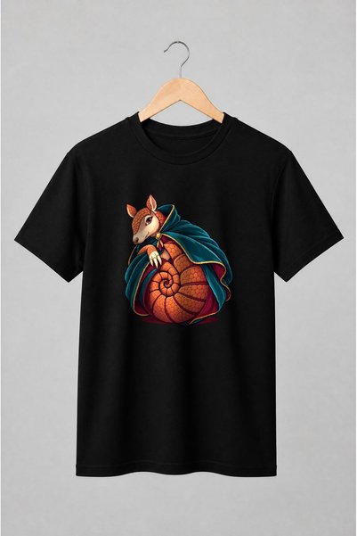 Generic Brand Tricou unisex cu Armadillo cu mantie în stil fantasy