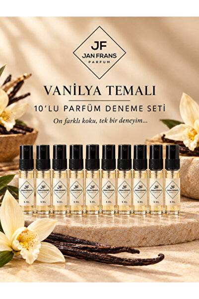 JF JAN FRANS VANİLYALI VANİLYA NOTALI 10 ADET 5ML KADIN PARFÜM KEŞİF SETİ
