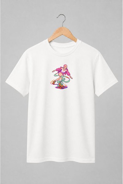 Generic Brand Tricou unisex cu Patinatoare pe role în stil retro