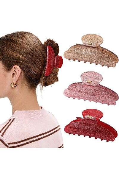 SYOSI 3 Pack Recycled Acrylic Hair Claw Clips – Strong Hold for Thick & Thin ...