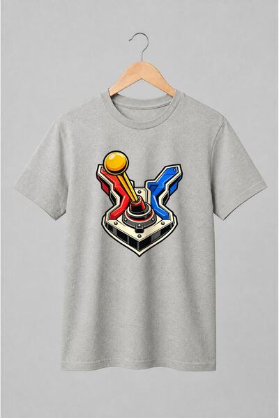 Generic Brand Tricou unisex cu Joystick arcade retro cu grafică vectorială