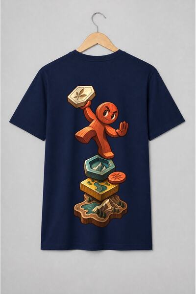 Generic Brand Tricou unisex cu Pion de joc de strategie pe hartă hexagonală