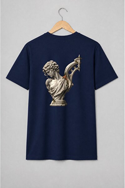 Generic Brand Tricou unisex cu Bust de statuie clasică cu arcadă gotică dark ...