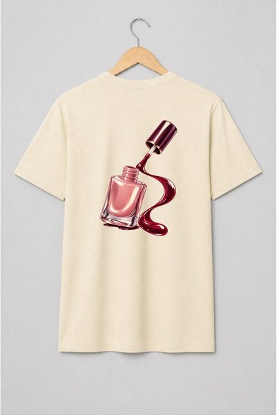 Generic Brand Tricou unisex cu Ojă cu pensulă și lac vărsat glam