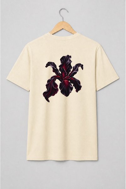 Generic Brand Tricou unisex cu Flori de iris în stil gotic