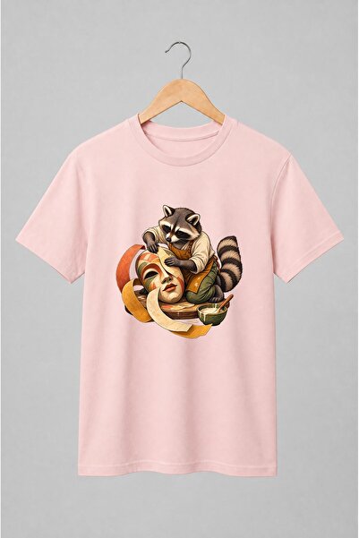 Generic Brand Tricou unisex cu Raton artizan cu mască pictată în atelier