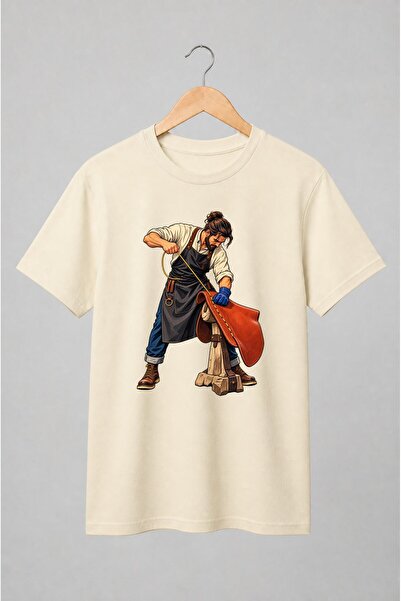 Generic Brand Tricou unisex cu Meșter pielar la lucru, ilustrație vintage