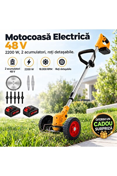 Zâna Casei Ασύρματο ηλεκτρικό θαμνοκοπτικό 48 V, 2200 W, 18000 στροφές ανά λε...