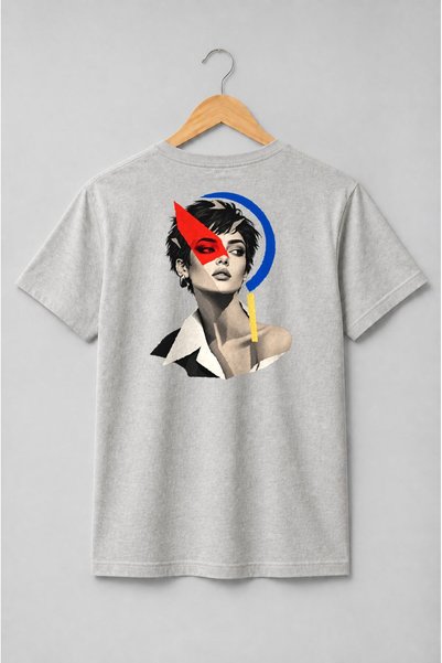 Generic Brand Tricou unisex cu Portret feminin pop art