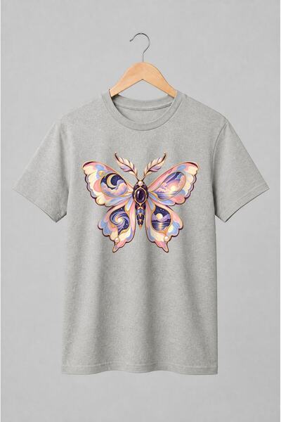 Generic Brand Tricou unisex cu Fluture cosmic cu aripi celestiale