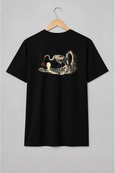 Generic Brand Tricou unisex cu Cocor și coroană în peisaj medieval