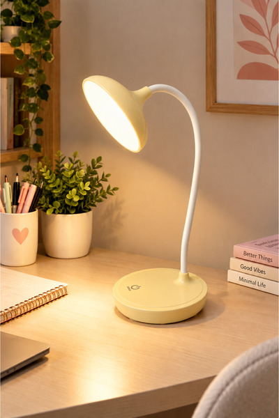 giyitec LED Masa Lambası Ayarlanabilir Esnek Boyunlu Dekoratif Çalışma Okuma ...
