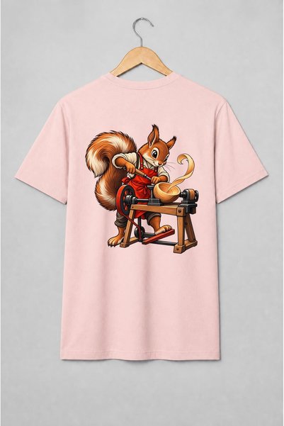 Generic Brand Tricou unisex cu Veveriță la strung pentru lemn ilustrație maker