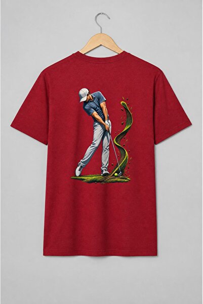 Generic Brand Tricou unisex cu Jucător de golf în swing ilustrație sportivă