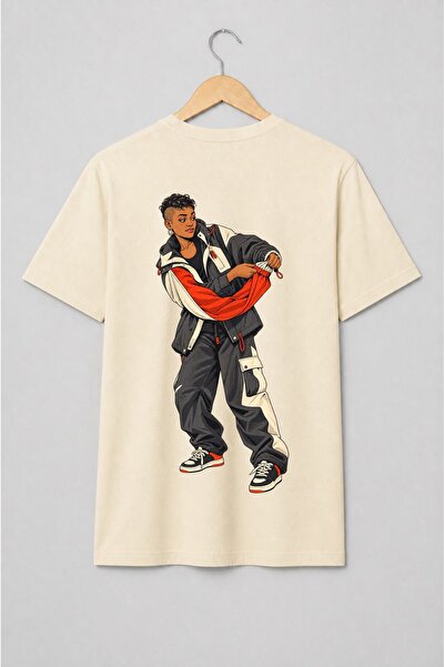 Generic Brand Tricou unisex cu Femeie în ținută streetwear