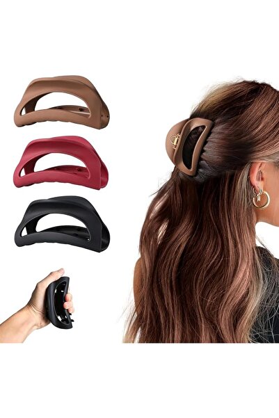 Tazweeq 3 Pack Silicone Flexible Hair Claw Clips, Extra Large Cloud Soft Clip...