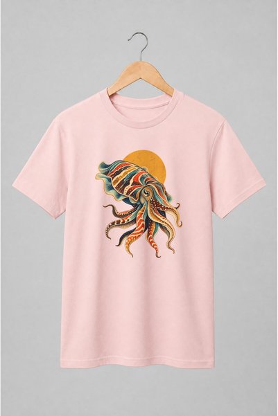 Generic Brand Tricou unisex cu Sepie marină vintage