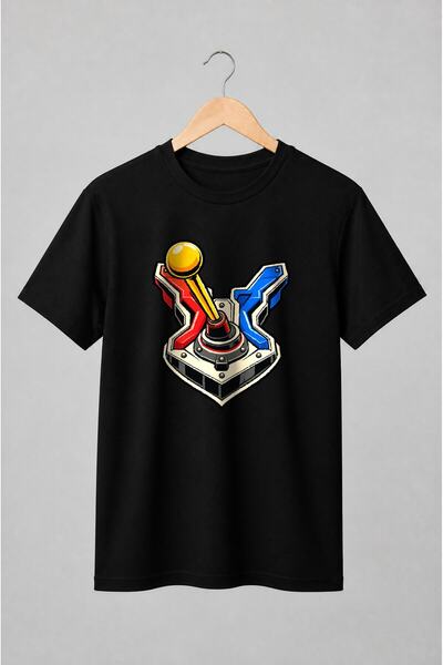 Generic Brand Tricou unisex cu Joystick arcade retro cu grafică vectorială