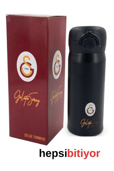 Galatasaray Çelik Termos Kilitli Matara 500 Ml