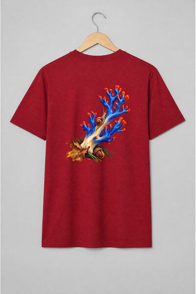Generic Brand Tricou unisex cu Melc pe ramură cu ghindă în stil botanic