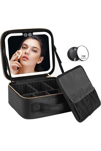 OASISGALORE Makeup Box with Mirror for Women,شنطة مكياج مع اضاءة travel Make ...