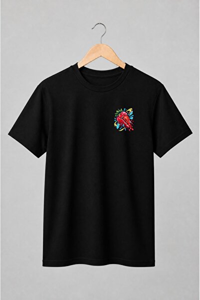 Generic Brand Tricou unisex cu Căpșuni cu sos curgător pop art