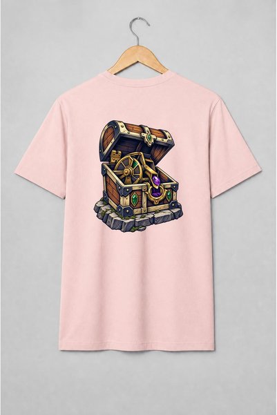 Generic Brand Tricou unisex cu Cufăr de comori fantasy