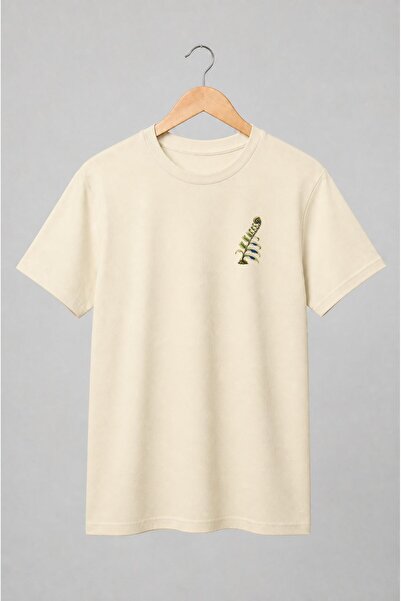 Generic Brand Tricou unisex cu Ferigă botanică vintage cu sori albaștri