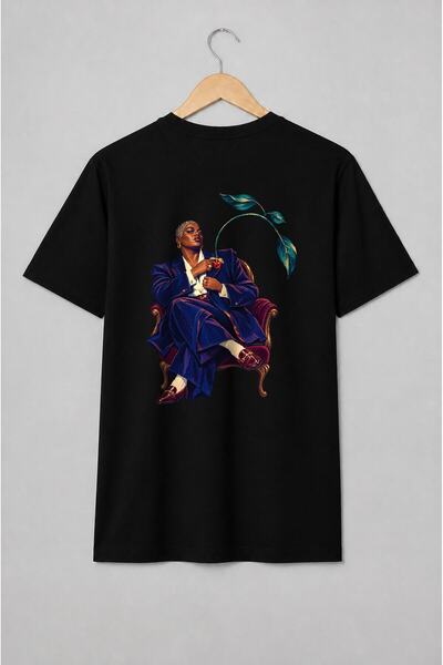Generic Brand Tricou unisex cu Femeie cu cireașă și ramură botanică retro