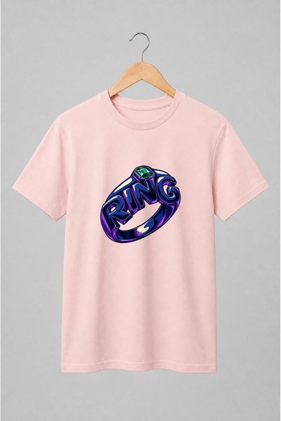 Generic Brand Tricou unisex cu Inel KING cu gemă verde în stil pop-art