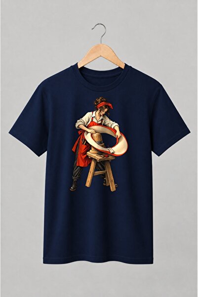 Generic Brand Tricou unisex cu Croitoreasă în atelier vintage