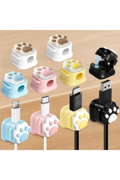 GENERAL 10 Pack Cord Organizer – Magnetic Cable Clips, Under Desk Cable Manag...
