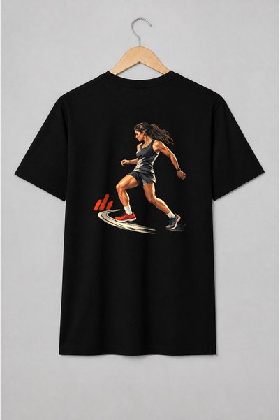Generic Brand Tricou unisex cu Alergătoare în mișcare pentru fitness