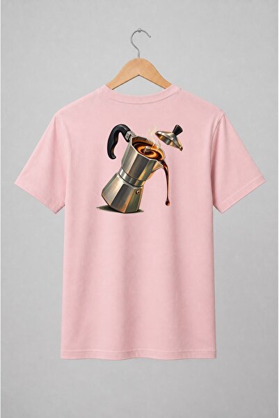 Generic Brand Tricou unisex cu Cafetieră moka cu cafea – stil industrial