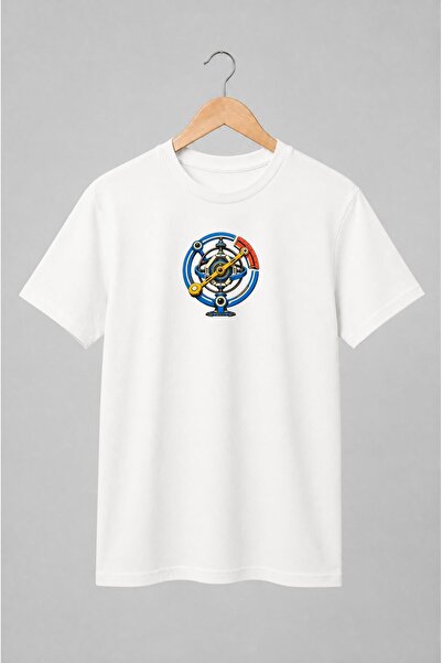 Generic Brand Tricou unisex cu Mașinărie mecanică retrofuturistă