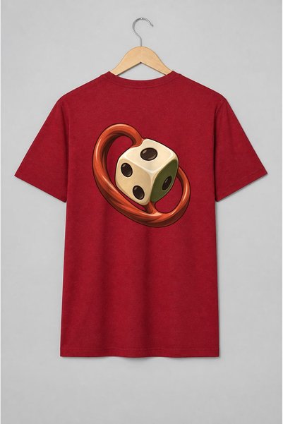 Generic Brand Tricou unisex cu Zar cu panglică roșie pentru jocuri de masă