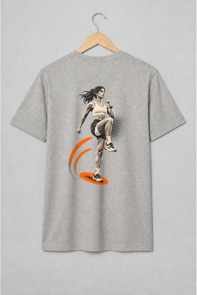 Generic Brand Tricou unisex cu Alergătoare în mișcare pentru fitness