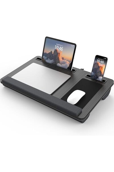 ALMEKAQUZ Laptop Lap Desk Portable Bed Tray Wrist Rest Mouse Pad Tablet
