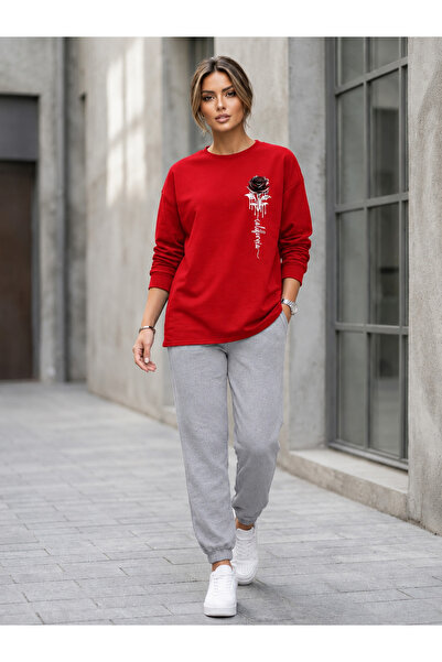 CLOTHES33 Zero Collar Sweat Suit 2-Piece Combination Winter Shardooned Rose P...