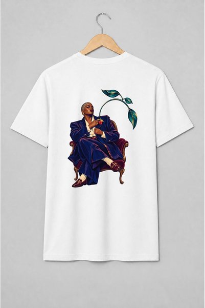 Generic Brand Tricou unisex cu Femeie cu cireașă și ramură botanică retro