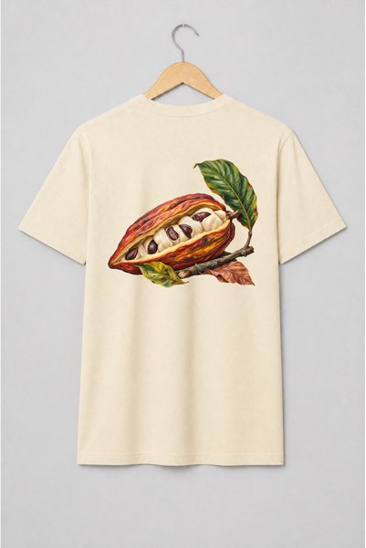 Generic Brand Tricou unisex cu Păstaie de cacao ilustrație botanică