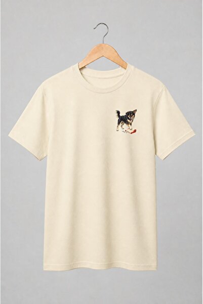 Generic Brand Tricou unisex cu Câine ud cu prosop pentru iubitorii de câini