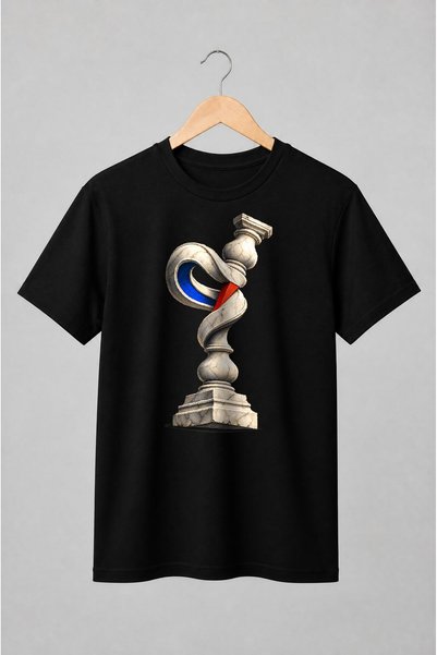 Generic Brand Tricou unisex cu Coloană clasică răsucită cu accente moderne