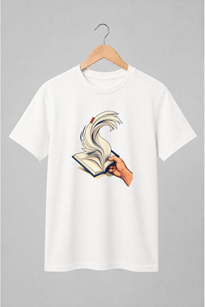 Generic Brand Tricou unisex cu Carte deschisă cu pagini în zbor stil vintage