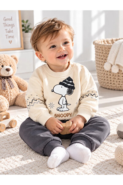 hümabebe 2-Piece Winter Baby Set with Hat and Doggy Detail in Raised Embroidery