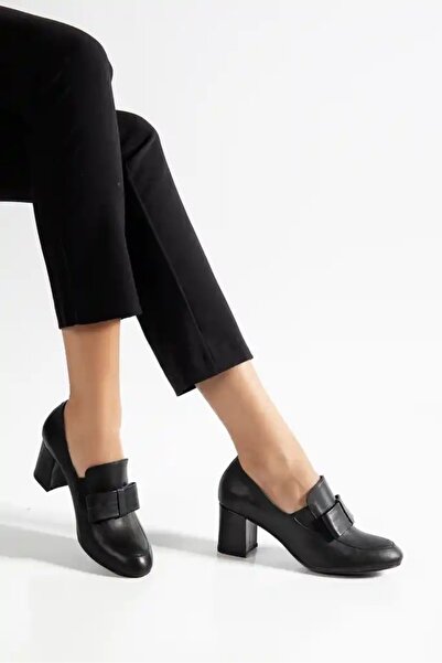Pier Vino Round Toe Thick Heel Genuine Leather Women's Bow-Knot Shoes Stylish...